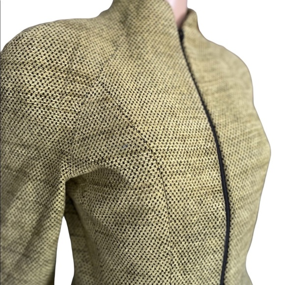 Vintage Jacqueline Ferrar green black long sleeve zip up fitted jacket size 8 - Picture 3 of 12